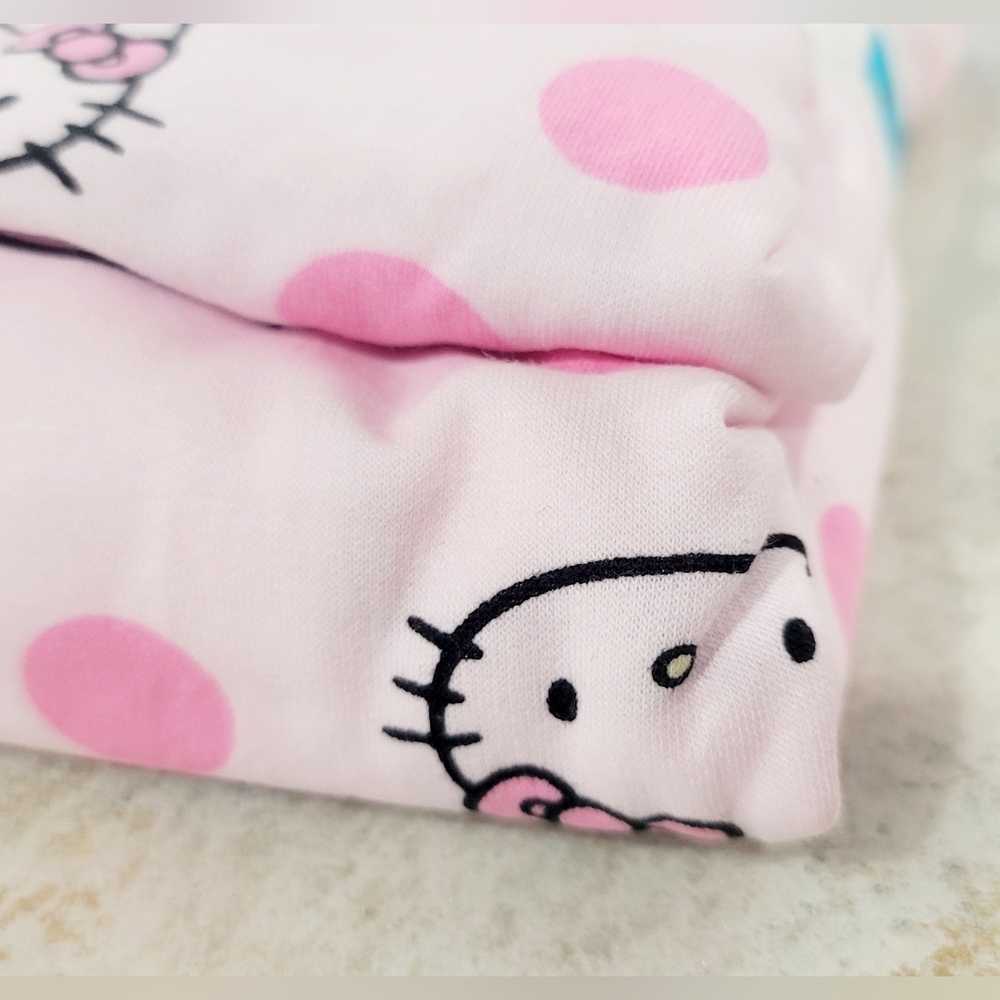 Hello Kitty Sanrio Womens 2pc Pink Knit Lounge PJ Set Long Sleeve Top Jogger - Picture 13 of 16